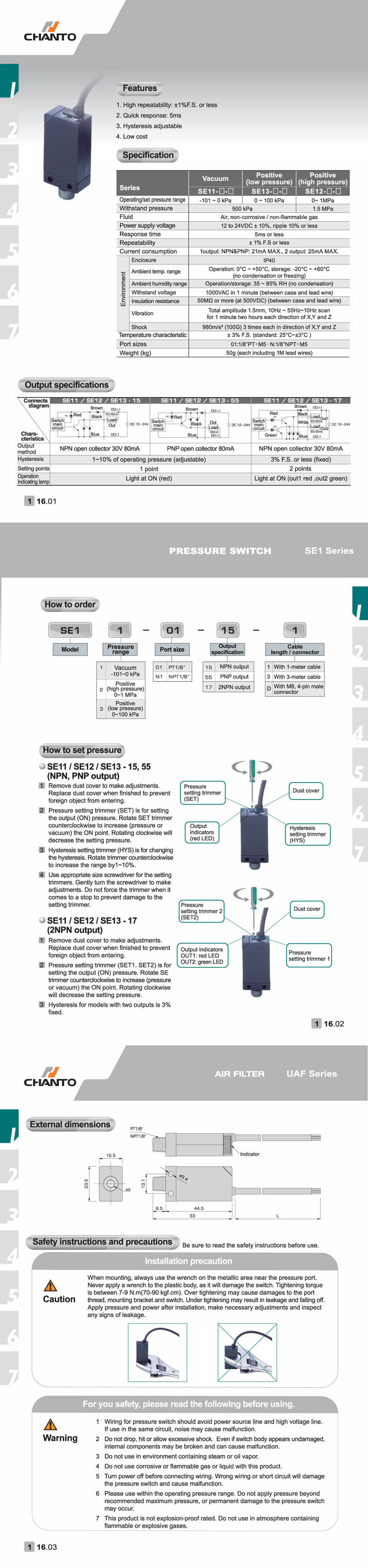 SE1 Pressure Switch